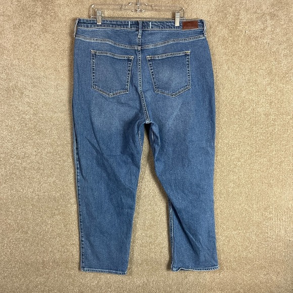 Hollister Vintage Straight Jeans Womens 33/25 Blue Curvy Ultra High Rise Ripped - Picture 9 of 11